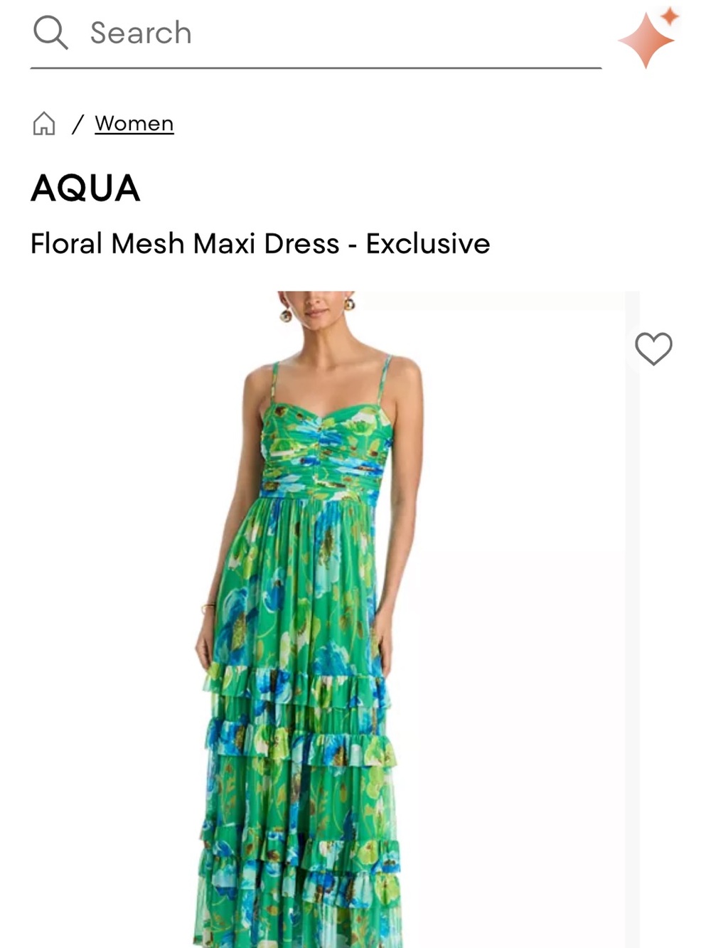 Aqua Floral Mesh Maxi Dress - size small from Bloomongdales - Picture 10 of 10